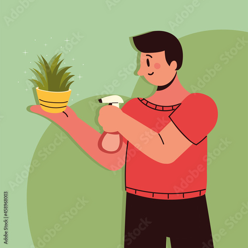 man houseplant care
