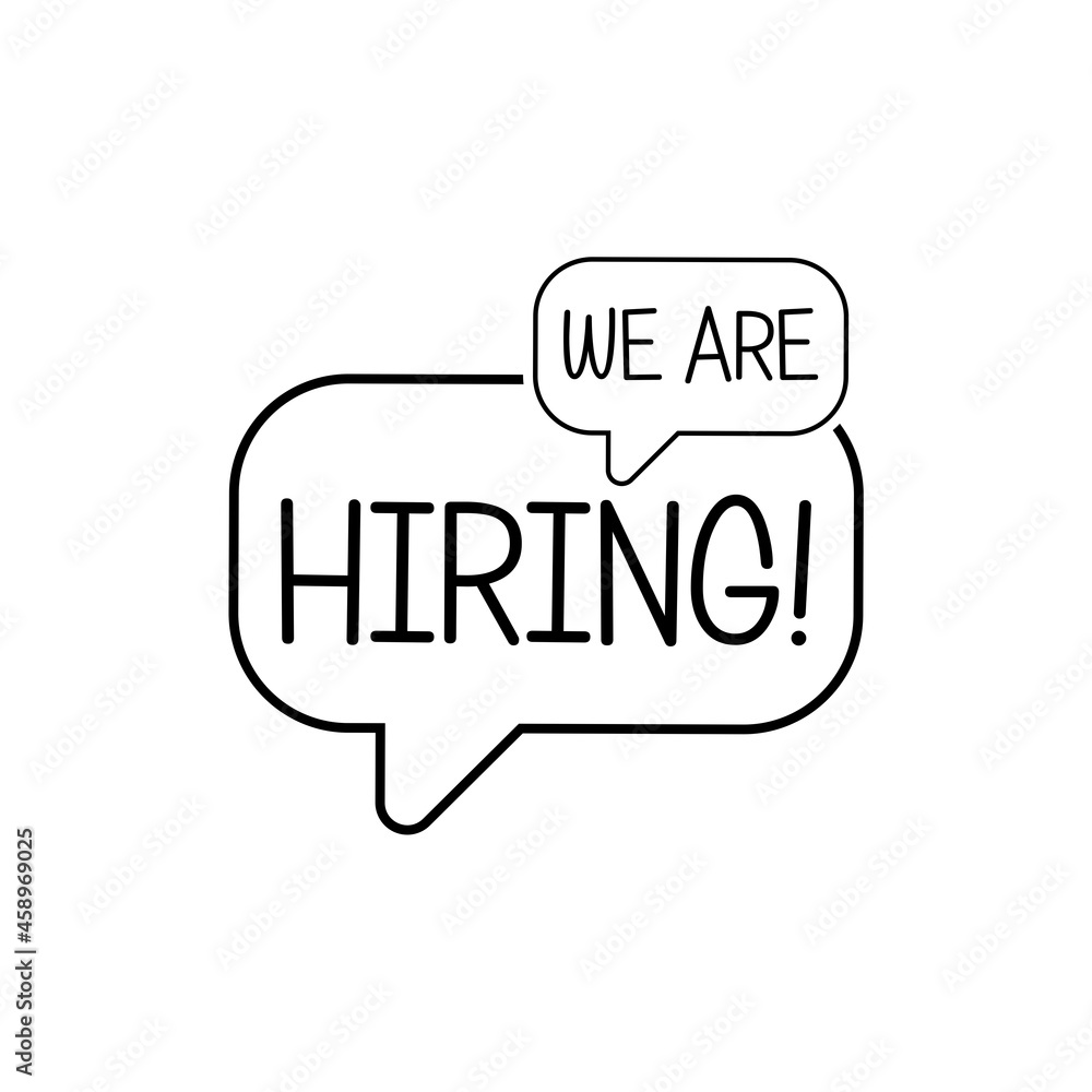 We are hiring speech bubble isolated on white background We are hiring speech bubble isolated on white background