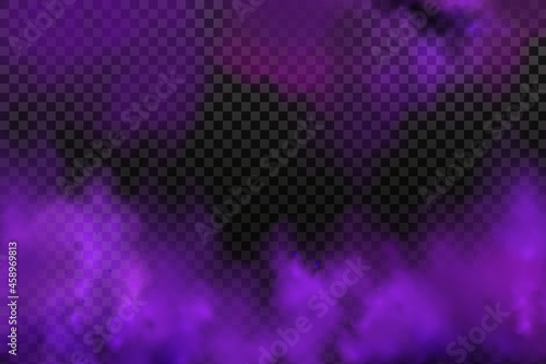 Realistic scary mystical fog in night Halloween.