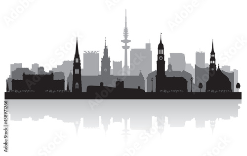 Hamburg Germany city skyline silhouette