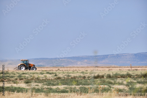 Tractor working in the harvest