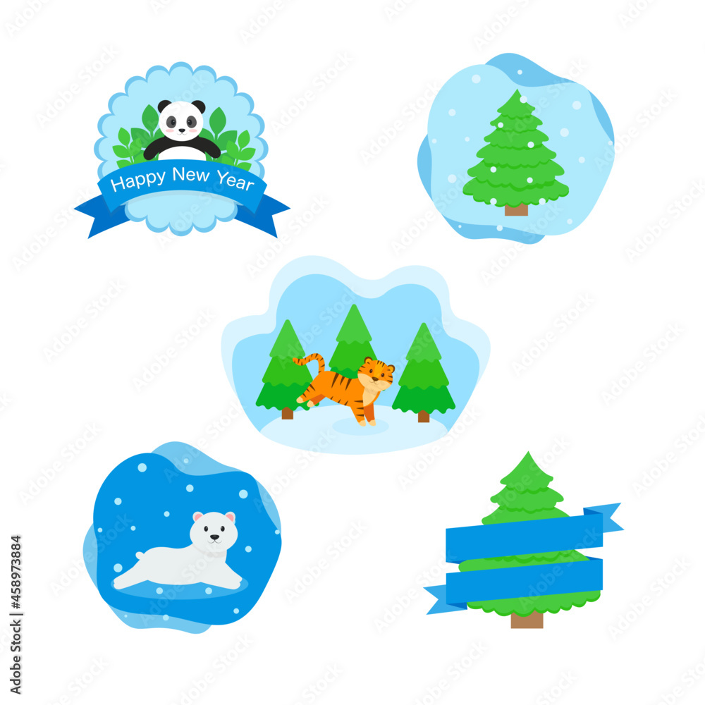 This is a set of round labels with a winter theme with different animals, snow, and Christmas trees. Could be used for the new year's, Christmas.