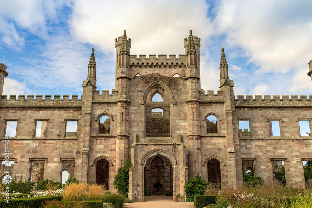 Ruins of Lowther Castle and it's gardens in the English Lake District is popular tourist destination.