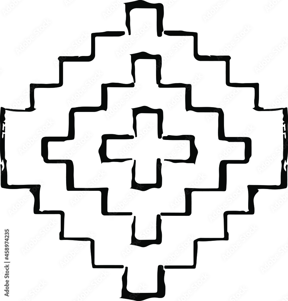 Obraz premium Rough, irregular texture composed of monochrome geometric elements. Overlay distressed grunge background. Abstract vector illustration. Isolated on white background. EPS10