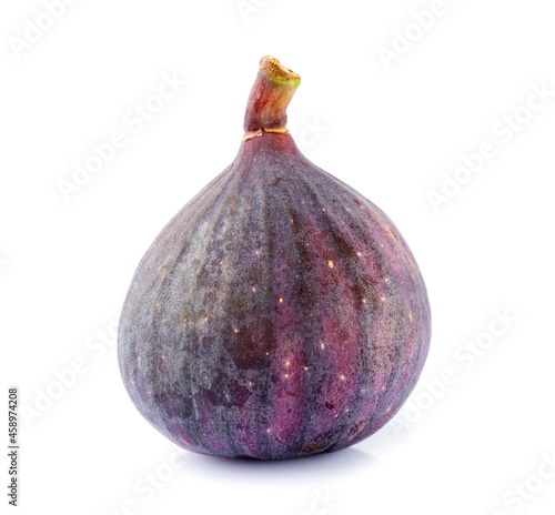 Single ripe fig isolated on white background with clipping path