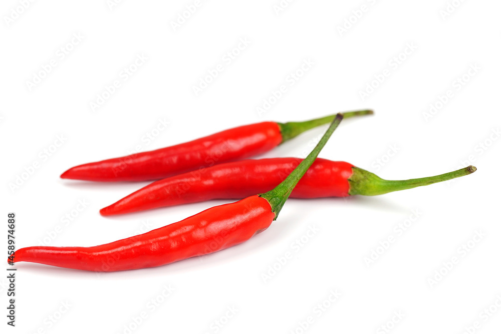 chili pepper isolated on a white background.	
