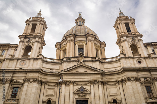 A view of Sant'Agnese in Agone in  Piazza Navona, Rome, Italy © Baharlou