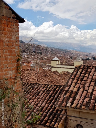 roofs of the town in cusco peru 