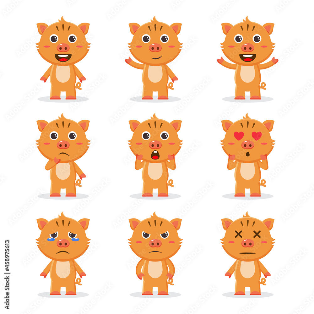 Cute boar character bundle Cute boar character bundle