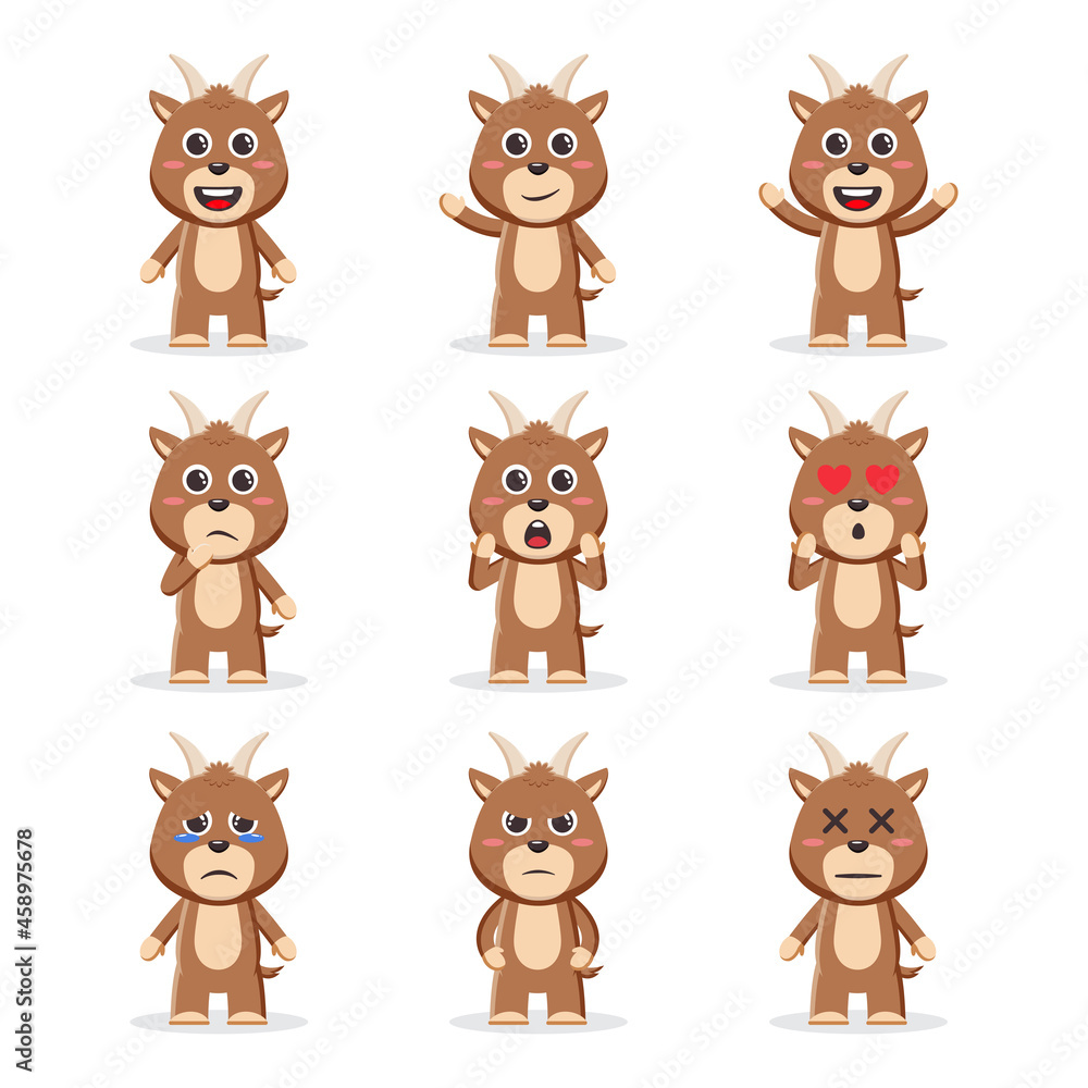 Cute goat animal character bundle Cute goat animal character bundle