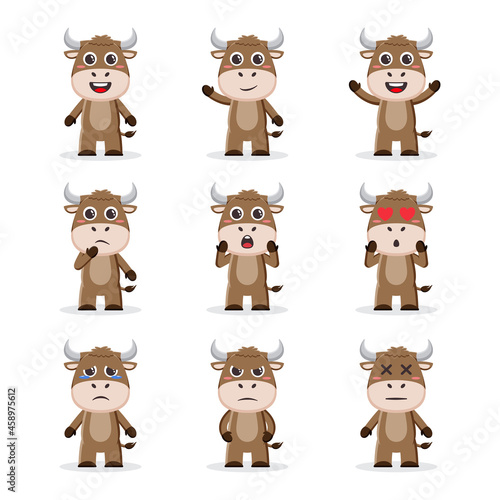 Cute buffalo character bundle