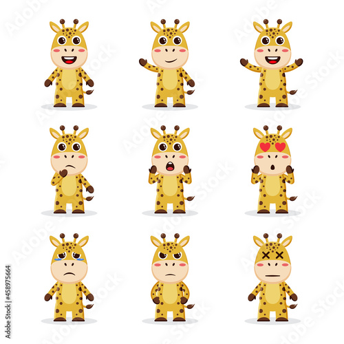 Cute giraffe character bundle