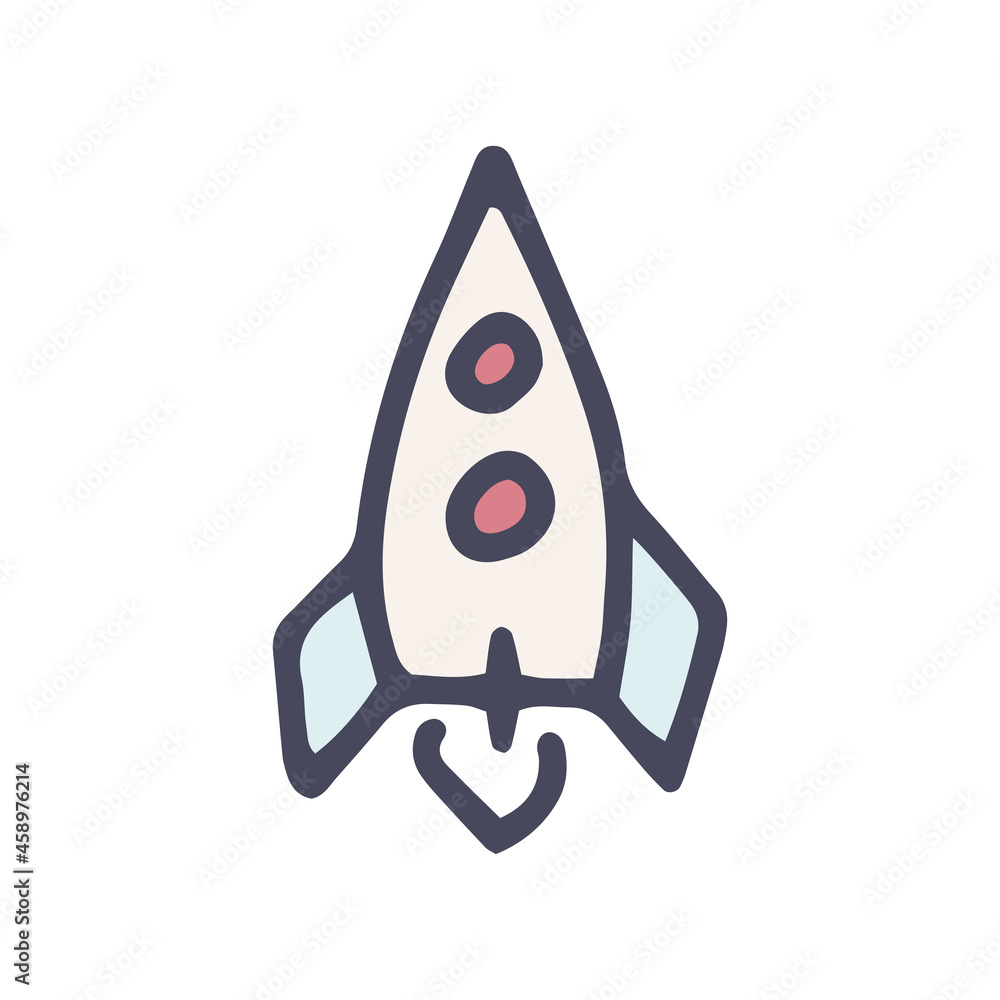 rocket color vector doodle simple icon design