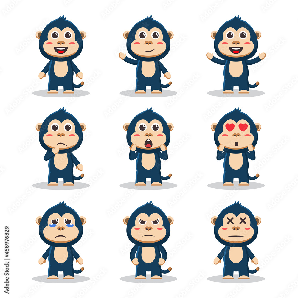 Cute ape animal character bundle Cute ape animal character bundle