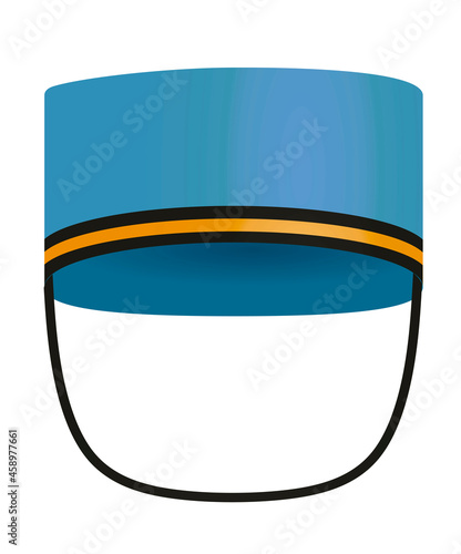 Blue bellboy hat. vector illustration