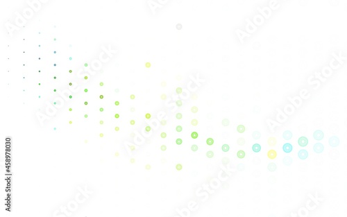 Light Green, Yellow vector backdrop with dots. © smaria2015