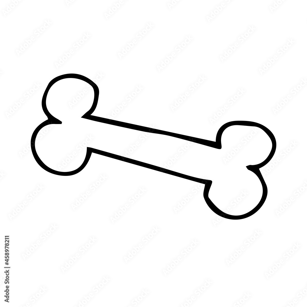 Vector hand drawn doodle sketch bone isolated on white background Vector hand drawn doodle sketch bone isolated on white background