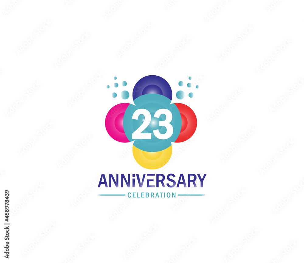 Celebration of Festivals Days 23 Year Anniversary, Invitations, Corporate, Party Events, Company Based, Banners, Posters, Card Material, effect Colors Design