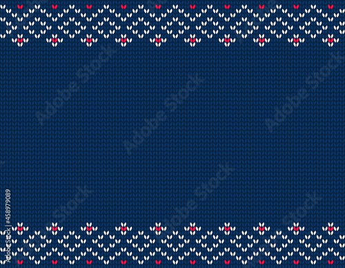 Knitted seamless pattern. Vector ornament for winter sweater