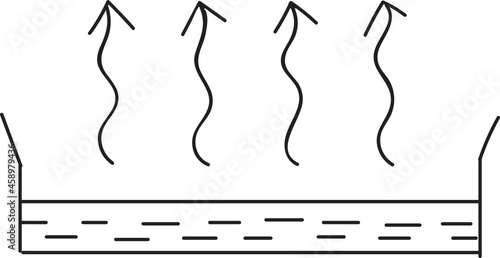 illustration of  a water vaporing