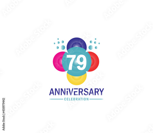 Celebration of Festivals Days 79 Year Anniversary, Invitations, Corporate, Party Events, Company Based, Banners, Posters, Card Material, effect Colors Design