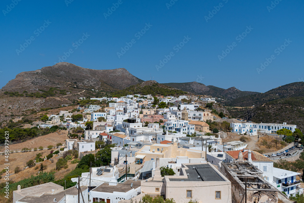 Chora village view from Castle (Fortezza), Kythera island, Greece