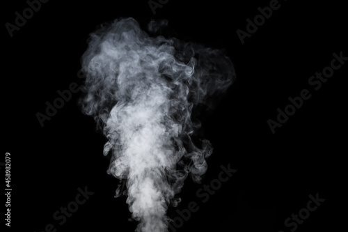 White vapor, smoke on a black background to add to your pictures. Perfect smoke, steam, fragrance, incense for your photos. Create mystical Halloween photos. Abstract background, design element