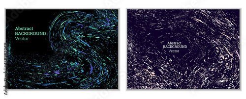 Multicolored paint splashes, smears, dust particles and debris are carried by the wind. A set of two templates. Design template for the design of banners, posters, booklets, covers, magazines. EPS 10
