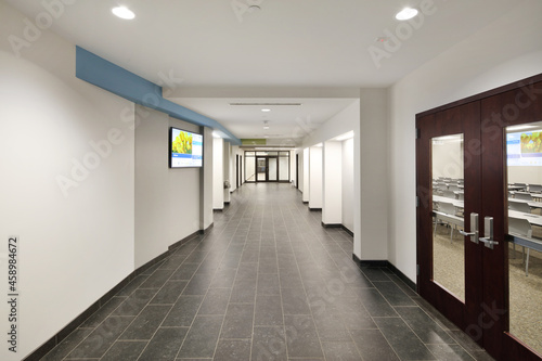 Corridor in modern office business school hotel building