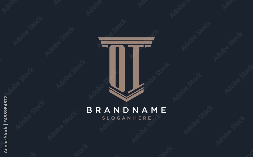 OI initial logo with pillar style, luxury law firm logo design ideas ...
