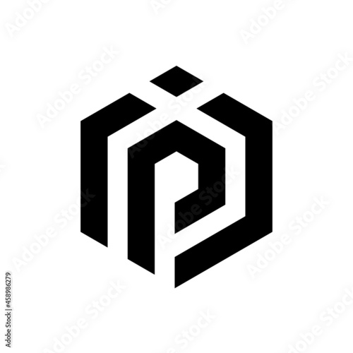 Letter PI IP logo design