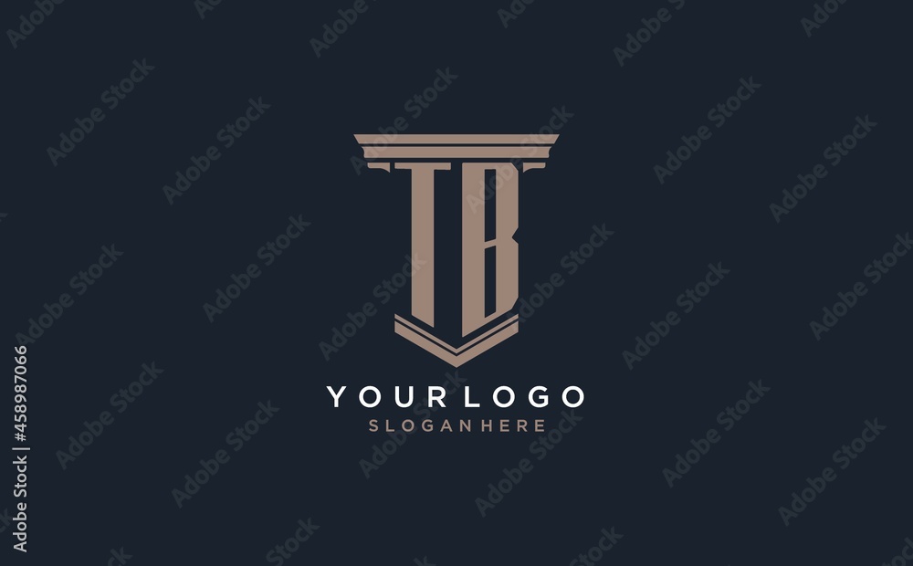 TB initial logo with pillar style, luxury law firm logo design ideas ...
