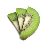 Sweet juicy kiwi slices isolated on white background. Fresh fruits.