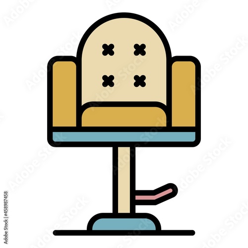 Beauty salon armchair icon. Outline beauty salon armchair vector icon color flat isolated