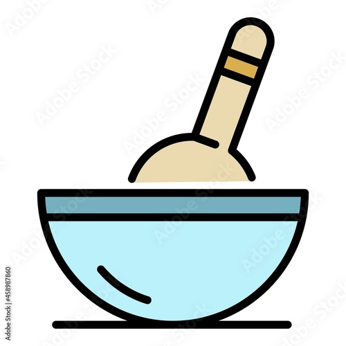 Preparing coloring hair cream icon. Outline preparing coloring hair cream vector icon color flat isolated