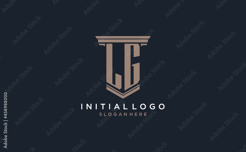 LG initial logo with pillar style, luxury law firm logo design ideas ...