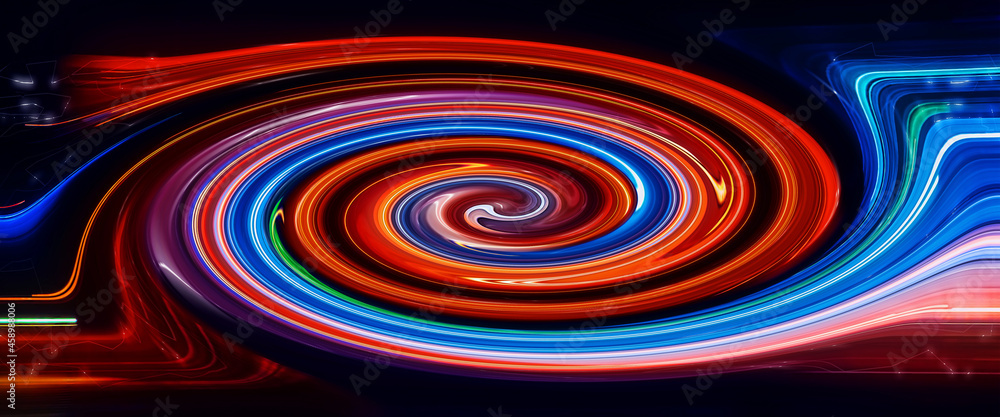 Abstract Rainbow light twirl on the dark background Abstract Rainbow light twirl on the dark background