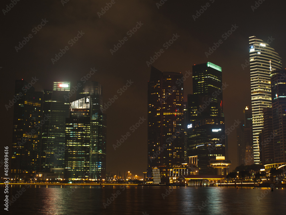 Obraz premium Singapore CBD night view