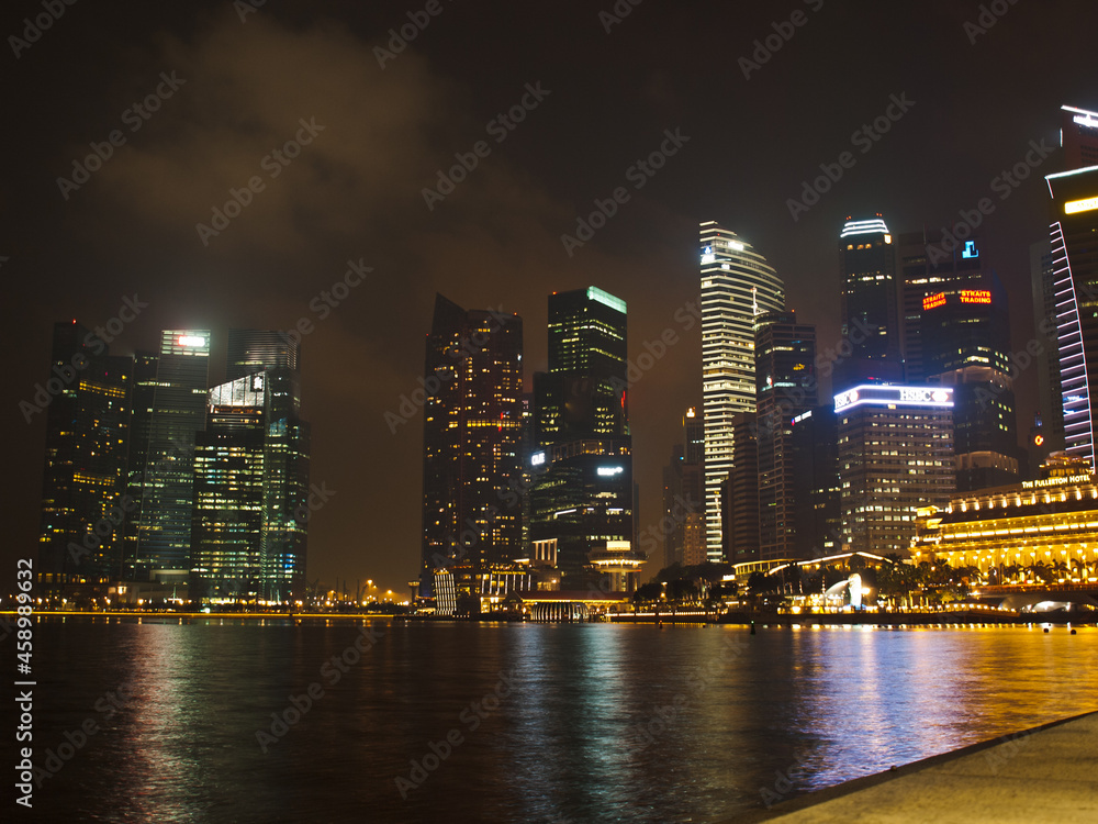 Obraz premium Singapore CBD night view