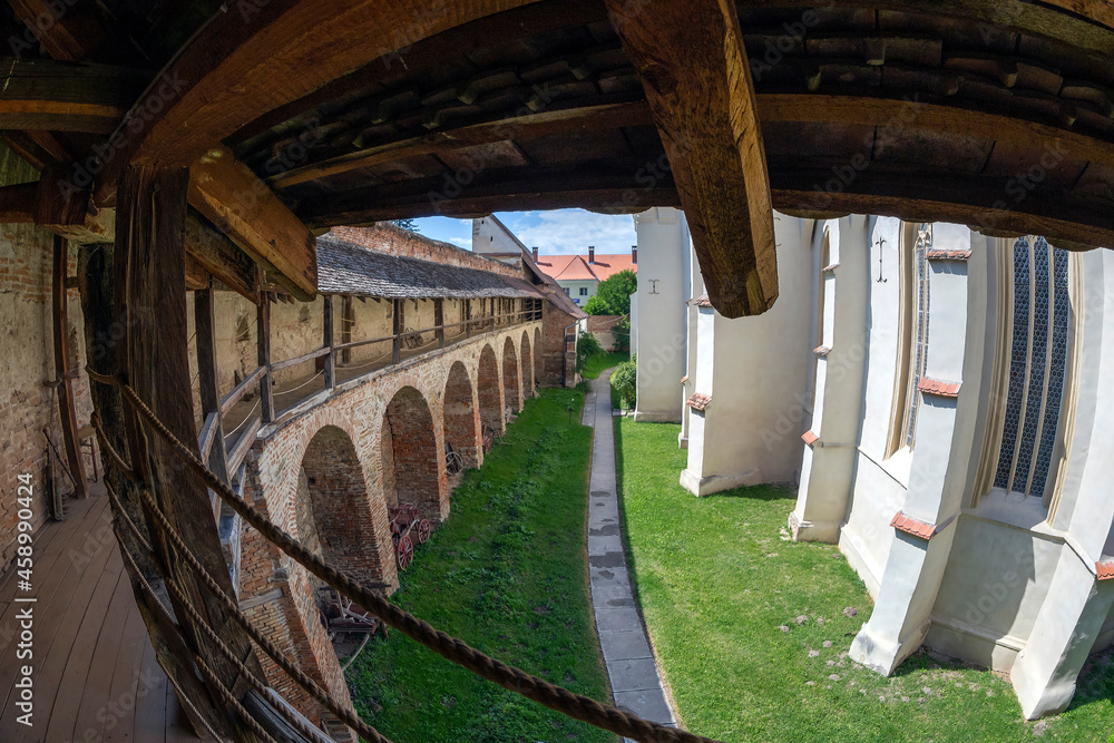 Φωτογραφία Wall of appliances of the fortified church, Mosna, Transylvania, Romania