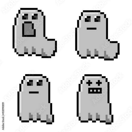 Pixel Illustration of Ghosts