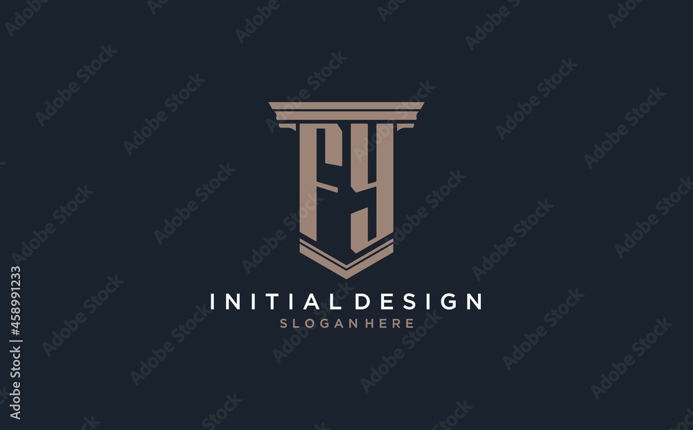FY initial logo with pillar style, luxury law firm logo design ideas ...