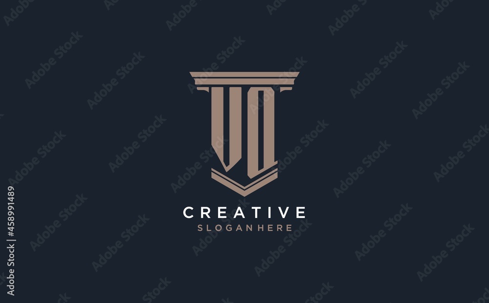 VQ initial logo with pillar style, luxury law firm logo design ideas ...