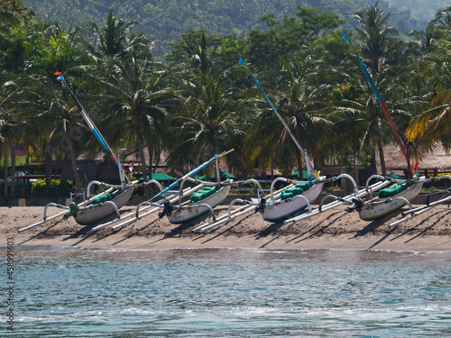 Boats in Teluk Kode beach, Lombok photo