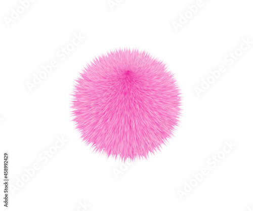 Beautiful baby pink fluffy ball, isolated on white background