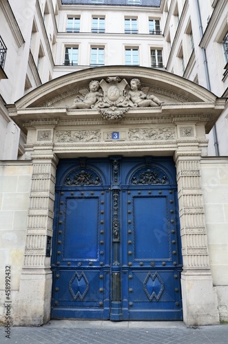 A detail of old architecture in Paris, France