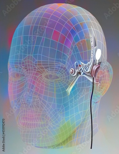 Fotografia Simulation of a new generation cochlear implant.