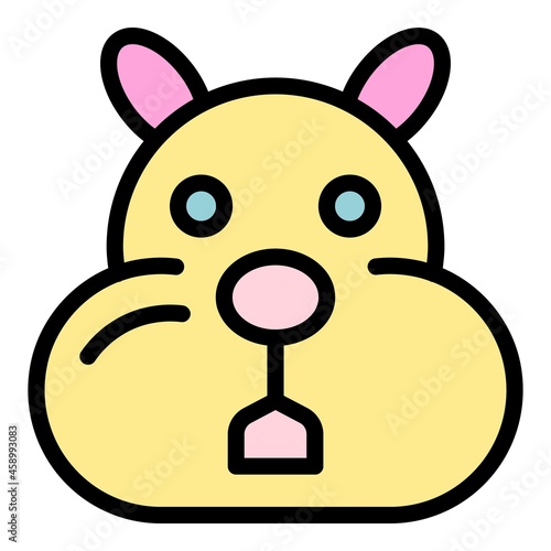 Sick hamster icon. Outline sick hamster vector icon color flat isolated