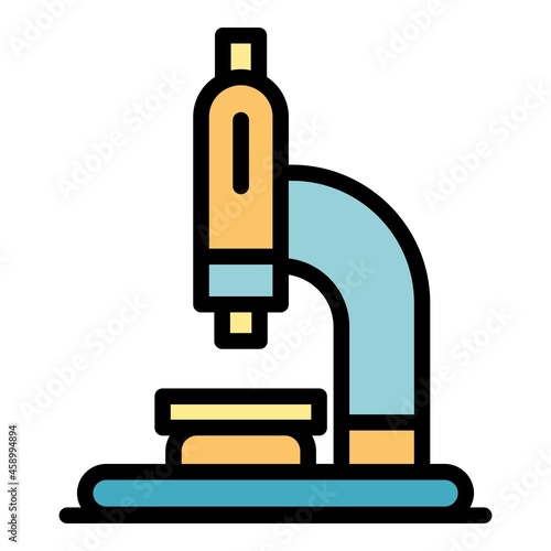 Vet microscope icon. Outline vet microscope vector icon color flat isolated