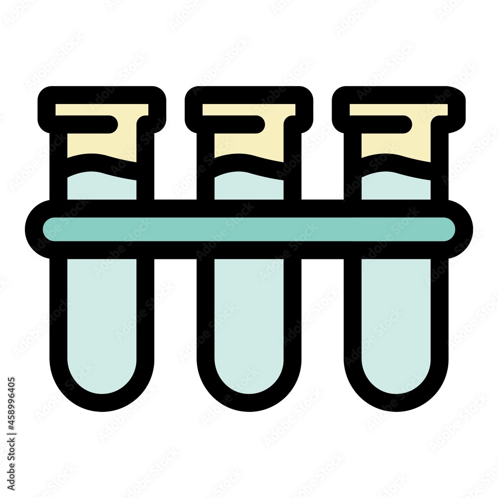 Test tube stand icon. Outline test tube stand vector icon color flat isolated Test tube stand icon. Outline test tube stand vector icon color flat isolated